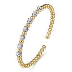14K White and Yellow Gold Diamond Bujukan Beads Split Bangle - BG4973-M-Gabriel & Co.-Renee Taylor Gallery