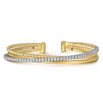 14K Gold Diamond Criss Cross Bangle Bracelet – BG4898-57M45JJ-Gabriel & Co.-Renee Taylor Gallery