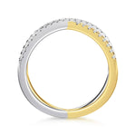14K White and Yellow Gold Diamond RD Criss Cross Ring Lusso Collection - LR53046M45JJ-Gabriel & Co.-Renee Taylor Gallery