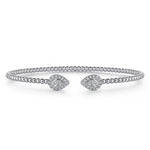 14K White and Yellow Gold Diamond Pear Shape Bujukan Bangle - BG4774-57M45JJ-Gabriel & Co.-Renee Taylor Gallery