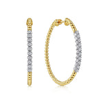 14K Yellow Gold 40mm Bujukan Diamond Classic Hoop Earrings - EG13970Y45JJ-Gabriel & Co.-Renee Taylor Gallery
