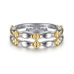 14K Yellow Gold & 925 Sterling Silver Bujukan Easy Stackable Ring - LR52864MZJJJ-Gabriel & Co.-Renee Taylor Gallery