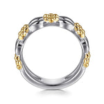 14K Yellow Gold & 925 Sterling Silver Bujukan Easy Stackable Ring - LR52864MZJJJ-Gabriel & Co.-Renee Taylor Gallery