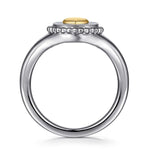 14K Yellow Gold & 925 Sterling Silver Bujukan Heart Medallion Ring - LR52869MZJJJ-Gabriel & Co.-Renee Taylor Gallery