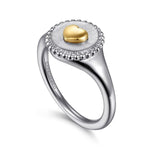 14K Yellow Gold & 925 Sterling Silver Bujukan Heart Medallion Ring - LR52869MZJJJ-Gabriel & Co.-Renee Taylor Gallery