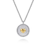 14K Yellow Gold & 925 Sterling Silver Bujukan Heart Medallion Pendant Necklace - NK7926MZJJJ-Gabriel & Co.-Renee Taylor Gallery
