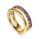 14K Yellow Gold Amethyst Ring – LR52835Y4JAM-Gabriel & Co.-Renee Taylor Gallery