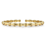 14K Yellow Gold Bar Station Bangle - BG4853-62Y4JJJ-Gabriel & Co.-Renee Taylor Gallery