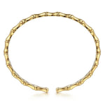 14K Yellow Gold Bar Station Bangle - BG4853-62Y4JJJ-Gabriel & Co.-Renee Taylor Gallery