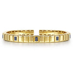 14K Yellow Gold Blue Sapphire Elongated Pyramid Bangle Bracelet - BG5153-62Y4JSA-Gabriel & Co.-Renee Taylor Gallery