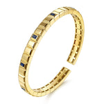 14K Yellow Gold Blue Sapphire Elongated Pyramid Bangle Bracelet - BG5153-62Y4JSA-Gabriel & Co.-Renee Taylor Gallery