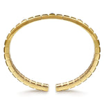 14K Yellow Gold Blue Sapphire Elongated Pyramid Bangle Bracelet - BG5153-62Y4JSA-Gabriel & Co.-Renee Taylor Gallery