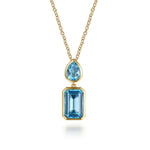 14K Yellow Gold Blue Topaz Pendant Necklace - NK7873Y4JBT-Gabriel & Co.-Renee Taylor Gallery