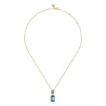 14K Yellow Gold Blue Topaz Pendant Necklace - NK7873Y4JBT-Gabriel & Co.-Renee Taylor Gallery