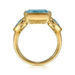 14K Yellow Gold Blue Topaz Signet Ring - LR52838Y4JBT-Gabriel & Co.-Renee Taylor Gallery