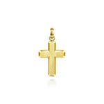 14K Yellow Gold Brushed Finish Cross Pendant - PCM6542Y4JJJ-Gabriel & Co.-Renee Taylor Gallery