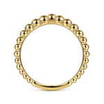 14K Yellow Gold Bujukan Bead Curved Ring - LR51800Y4JJJ-Gabriel & Co.-Renee Taylor Gallery