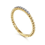 14K Yellow Gold Bujukan and Diamond Stackable Ring - LR51823Y45JJ-Gabriel & Co.-Renee Taylor Gallery