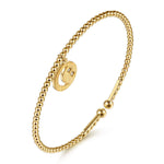14K Yellow Gold Bujukan Beaded Moon and Diamond Star Cuff Bangle Bracelet Bujukan Collection - BG5337-57Y45JJ-Gabriel & Co.-Renee Taylor Gallery