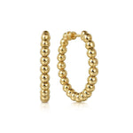 14K Yellow Gold Bujukan Beads Classic 30mm Hoop Earrings - EG15132Y4JJJ-Gabriel & Co.-Renee Taylor Gallery