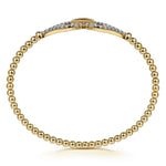 14K Yellow Gold Bujukan Beads and Diamond Split Bangle Bracelet - BG5051-62Y45JJ-Gabriel & Co.-Renee Taylor Gallery