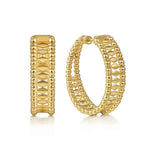 14K Yellow Gold Bujukan Classic Hoop Earrings in 30mm - EG15057Y4JJJ-Gabriel & Co.-Renee Taylor Gallery
