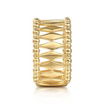 14K Yellow Gold Bujukan Classic Wide Band Ladies Ring - LR52588Y4JJJ-Gabriel & Co.-Renee Taylor Gallery