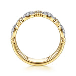 14K Yellow Gold Bujukan Clover and Diamond Marquise Easy Stackable Ring Bujukan Collection - LR53125Y45JJ-Gabriel & Co.-Renee Taylor Gallery