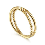 14K Yellow Gold Bujukan Ball Criss Cross Ring - LR51876Y4JJJ-Gabriel & Co.-Renee Taylor Gallery