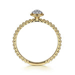 14K Yellow Gold Round Diamond Cluster Ring with Bujukan Beaded Shank - LR51825Y45JJ-Gabriel & Co.-Renee Taylor Gallery