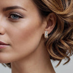 14K Yellow Gold Bujukan Diamond J Hoop Stud Earrings - EG15226Y45JJ-Gabriel & Co.-Renee Taylor Gallery