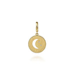 14K Yellow Gold Bujukan Diamond Moon and Star Medallion Pendant - PT7559Y45JJ-Gabriel & Co.-Renee Taylor Gallery