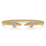 14K Yellow Gold Bujukan Diamond Spike Open Bangle Bracelet Bujukan Collection - BG5284-57Y45JJ-Gabriel & Co.-Renee Taylor Gallery