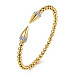 14K Yellow Gold Bujukan Diamond Spike Open Bangle Bracelet Bujukan Collection - BG5284-57Y45JJ-Gabriel & Co.-Renee Taylor Gallery