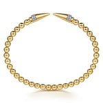 14K Yellow Gold Bujukan Diamond Spike Open Bangle Bracelet Bujukan Collection - BG5284-57Y45JJ-Gabriel & Co.-Renee Taylor Gallery