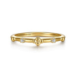 14K Yellow Gold Bujukan Diamond Stackable Ring - LR52872Y45JJ-Gabriel & Co.-Renee Taylor Gallery