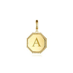 14K Yellow Gold Bujukan Hexagon Personalize Medallion Pendant - PT6586Y4JJJ-Gabriel & Co.-Renee Taylor Gallery