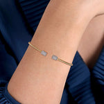 14K Yellow Gold Bujukan Open Cuff Bracelet w/ Diamond Baguettes - BG4711-Y-Gabriel & Co.-Renee Taylor Gallery