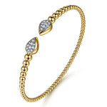 14K Yellow Gold Bujukan Pave Diamond Split Bangle Bracelet - BG5048-Y-Gabriel & Co.-Renee Taylor Gallery