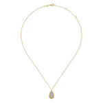 14K Yellow Gold Bujukan Pavé Diamond Teardrop Pendant Necklace - NK6357Y45JJ-Gabriel & Co.-Renee Taylor Gallery