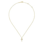 14K Yellow Gold Twisted Rope Cross Pendant Necklace - NK6492Y4JJJ-Gabriel & Co.-Renee Taylor Gallery