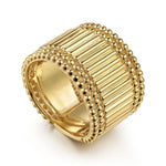 14K Yellow Gold Bujukan Wide Band Ring - LR52152Y4JJJ-Gabriel & Co.-Renee Taylor Gallery