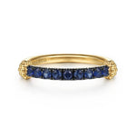 14K Yellow Gold Bujukan and Blue Sapphire Stackable Ring - LR52922Y4JSA-Gabriel & Co.-Renee Taylor Gallery