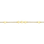 14K Yellow Gold Chain Ankle Bracelet with Diamond Shaped Stations - AB943Y4JJJ-Gabriel & Co.-Renee Taylor Gallery