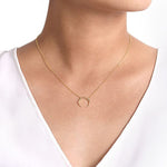 14K Yellow Gold Crescent Moon Pendant Necklace - NK6576Y4JJJ-Gabriel & Co.-Renee Taylor Gallery
