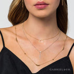 14K Yellow Gold Crescent Moon Pendant Necklace - NK6576Y4JJJ-Gabriel & Co.-Renee Taylor Gallery