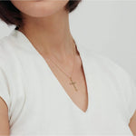14K Yellow Gold Cross Necklace 24mm – NK7668Y4JJJ-Gabriel & Co.-Renee Taylor Gallery