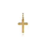14K Yellow Gold Cross Pendant with Vertical Brush - PCM20040Y4JJJ-Gabriel & Co.-Renee Taylor Gallery