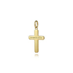 14K Yellow Gold Cross Pendant with Vertical Brush - PCM20040Y4JJJ-Gabriel & Co.-Renee Taylor Gallery