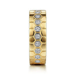 14K Yellow Gold Diamond Band with Hexagon Pattern - LR52180Y45JJ-Gabriel & Co.-Renee Taylor Gallery